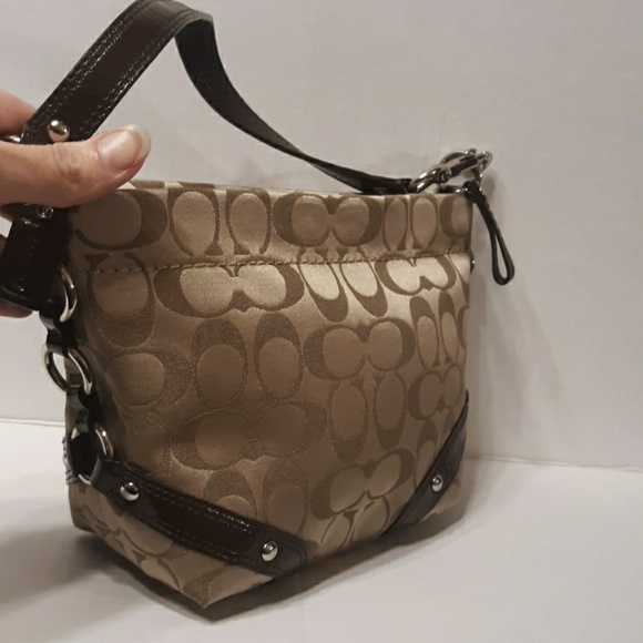 Coach Carly Signature Sateen Top handle demi Bag - Picture 3 of 8